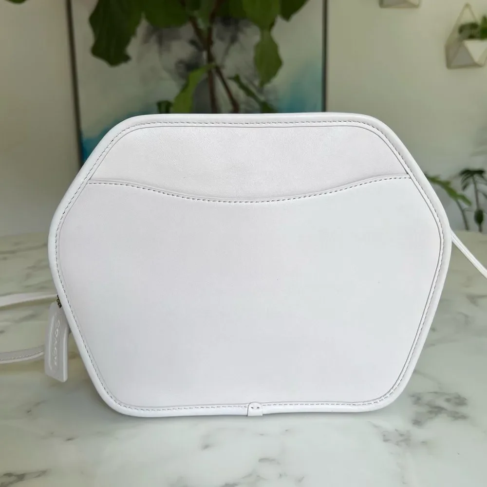 COACH Originals Archival Zip Geometric Pouch 141 Leather Crossbody Bag Chalk